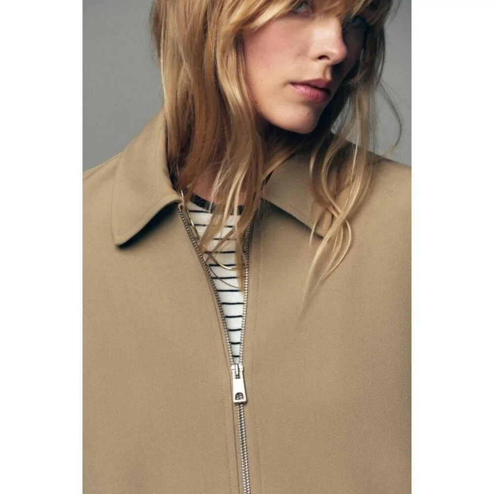 ZARA PUFF-SLEEVE BOMBER JACKET - Picture 4 of 8